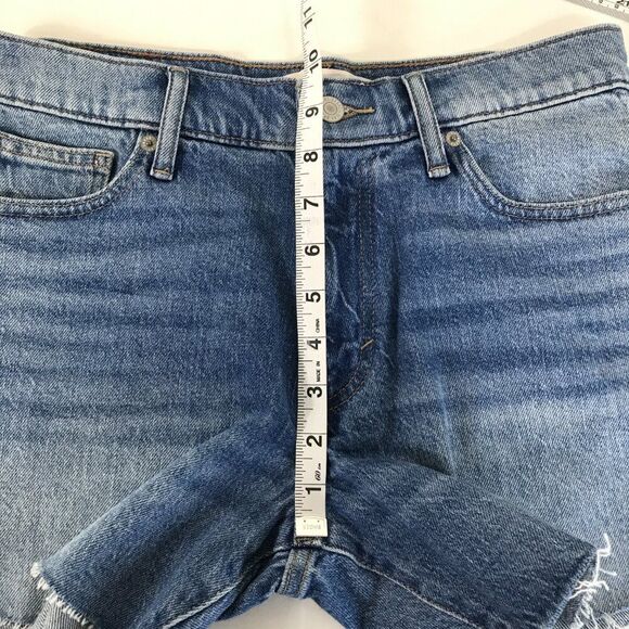 Lucky Brand 90s Midi Short Women's Size 2/26 Stretch Denim Raw Hem High Rise - Picture 5 of 10